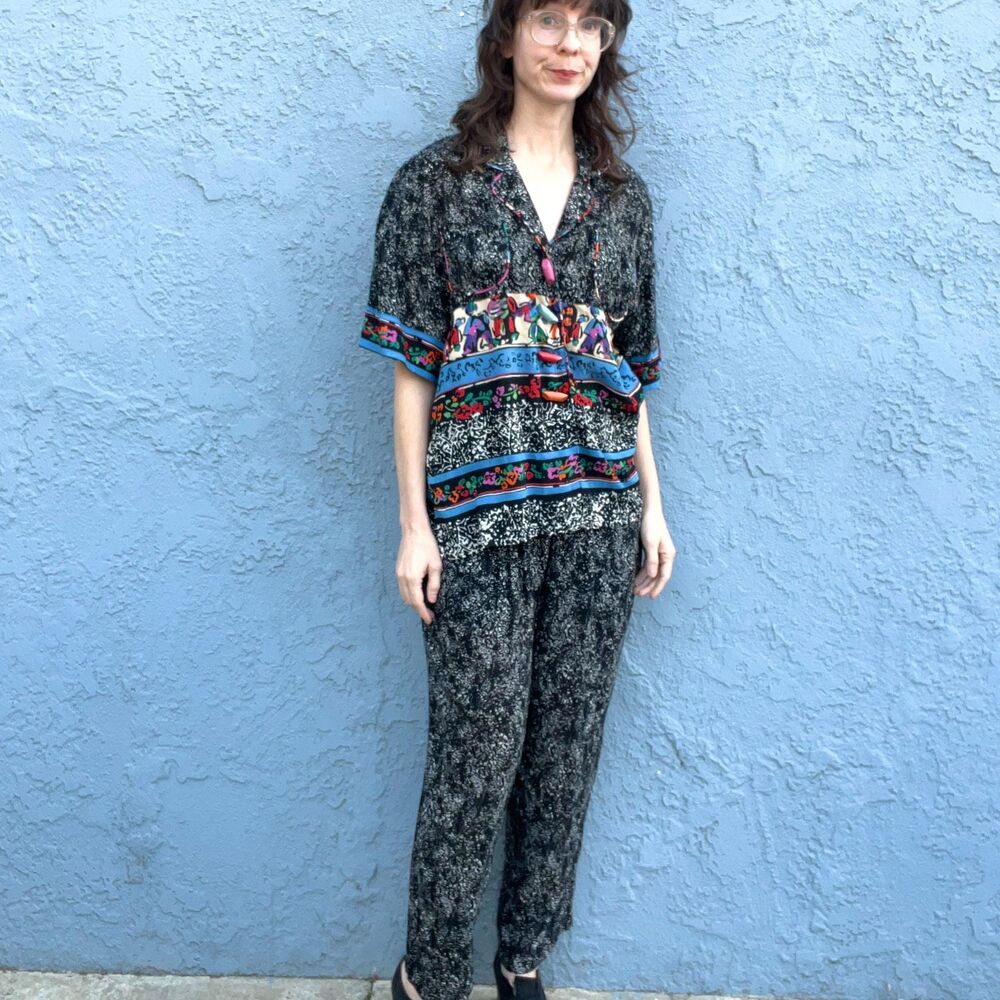 90s Dorothy Schoelen Set Lagenlook Art to wear Size Medium petite